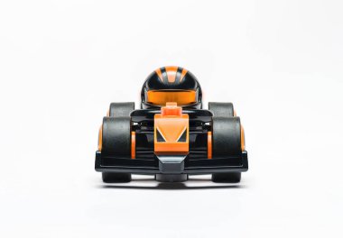 Antalya, Türkiye - 11 Haziran 2025: Formula 1 temalı minyatür Lego F1 otomobilinin ön görünümü