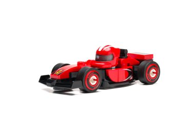 Antalya, Türkiye - 21 Temmuz 2025: Formula 1 temalı minyatür Lego Ferrari F1 arabası