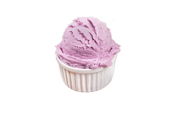 Lila Eiscreme Mit Traubengeschmack Isoliert Weißer Hintergrund — Stockfoto