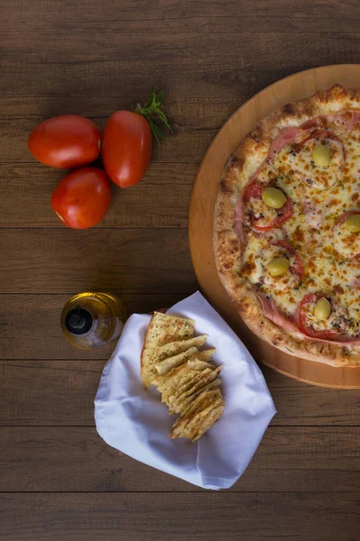 Fotografia Pizza Sabor Paulista — Fotografia de Stock
