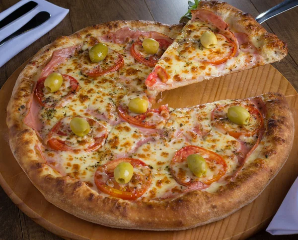 Fotografia Pizza Sabor Paulista — Fotografia de Stock