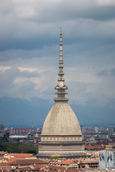 Mole Antonelliana Major Landmark City Turin Italy Cloudy Sky Royalty Free Stock Images
