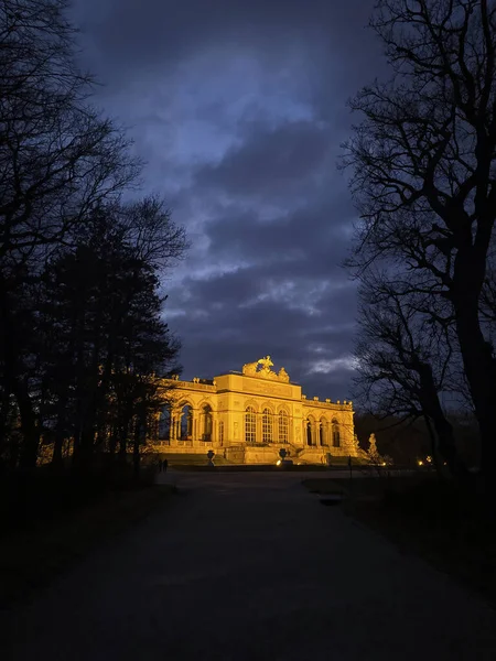 Wien Österreich Januar 2020 Die Beleuchtete Glorietta Schloßpark Schnbrunn Winter — Stockfoto