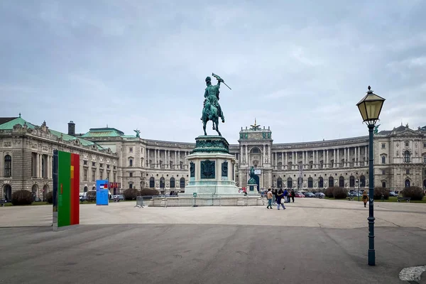 Вена Австрия Января 2020 Года Хофбургский Дворец Площади Гельденплац Зимой — стоковое фото