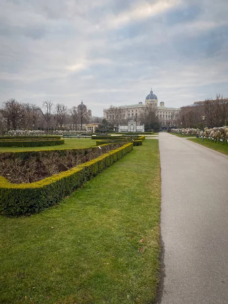 Jardim Povo Germe Volksgarten Viena Áustria Com Vista Para Museu — Fotografia de Stock