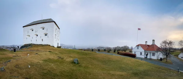 Panorama Der Festung Kristiansten Trondheim Norwegen Bei Bewölktem Himmel Winter — Stockfoto