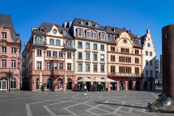 Marktplatz Mit Markthäusern Mainz Gegen Blauen Himmel — Stockfoto