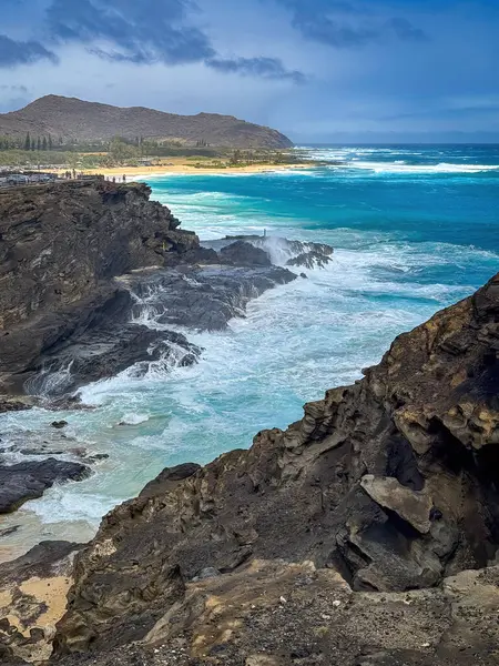 72. Kalanianaole Otoyolu boyunca Halona Koyu manzaralı Havadeliği Gözcüsü, Oahu, Hawaii, ABD