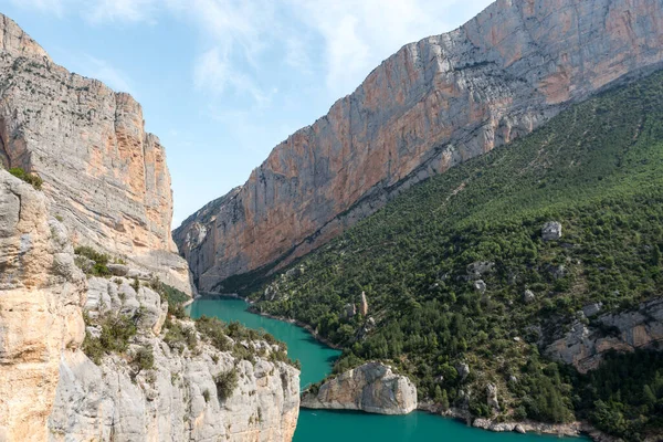 stock image View of the Congost de Mont-rebei gorge in Catalonia, Spain in summer 2020.