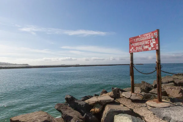 Знак Вдоль Входа Канал Пляже Южной Миссии — стоковое фото