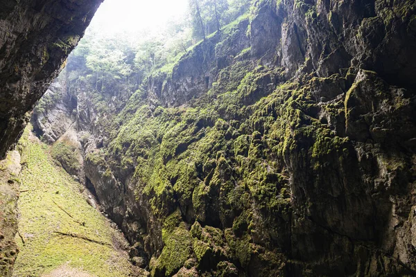 Garganta Macocha Abismo Macocha Fregadero Sistema Cuevas Karst Punkva Moravia — Foto de Stock