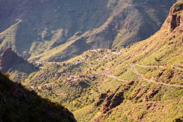 Village Montagne Masca Dans Paysage Tropical Tenerife Îles Canaries Espagne — Photo