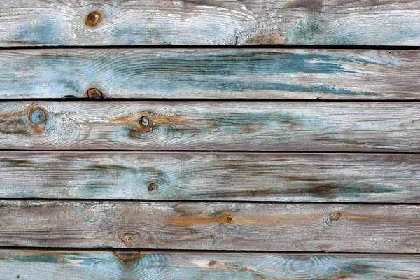 旧的蓝色漆成的乡村木板墙 — 图库照片