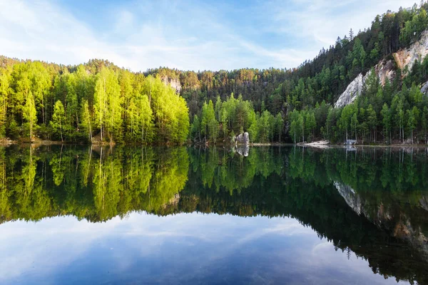 Lago Adrspach Parte Reserva Natural Rocas Adrspach Teplice República Checa —  Fotos de Stock