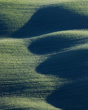 Toscana alanları ve gün batımında dokular