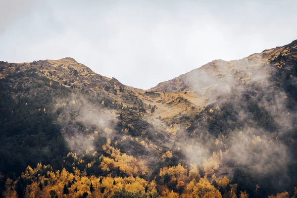 Szczyt Góry Pochmurny Jesienny Dzień — Zdjęcie stockowe