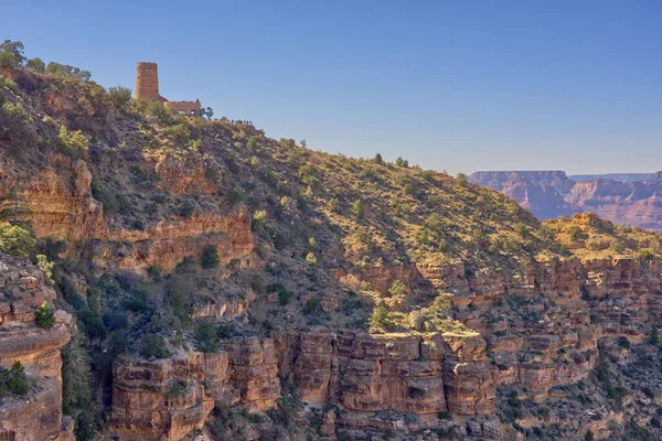Historic Watchtower at Grand Canyon Arizona viewed from east of Desert View Point.