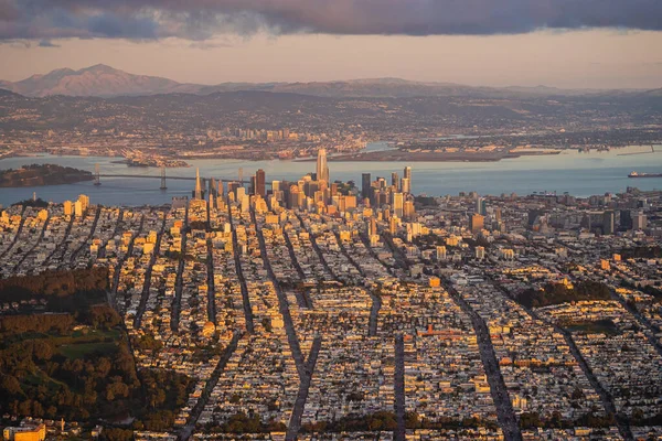 San Francisco Skyline Sąsiedztwo Sunset Aerial Fotografia — Zdjęcie stockowe
