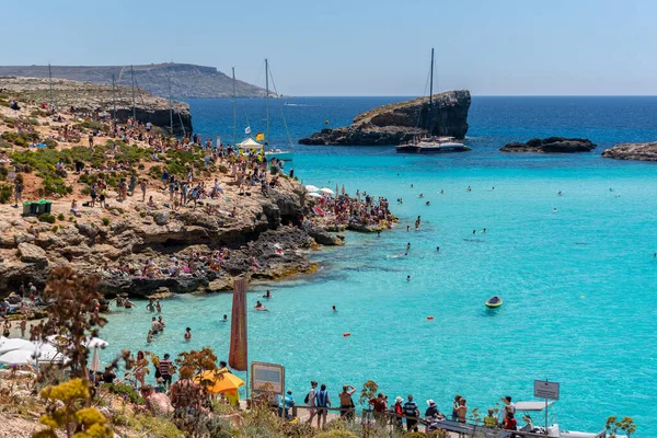 Comino Malta Mei 2019 Vakantie Bij Blue Lagoon Het Eiland — Stockfoto