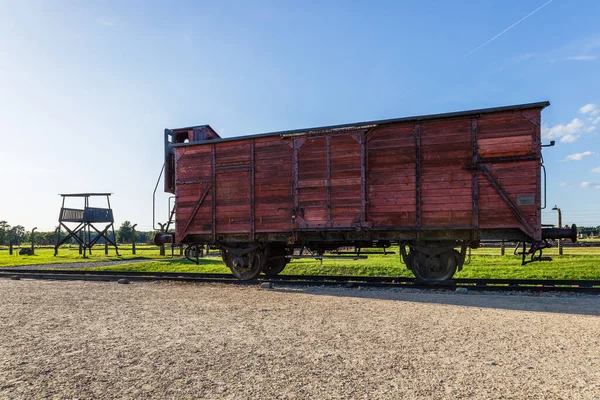 Lone Train Cab Auschwitz Birkenau Concentration Camp Oswiecim Poland July —  Fotos de Stock