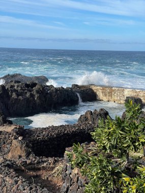 Garachiko köyünün altında akşam güneşi. Tenerife.