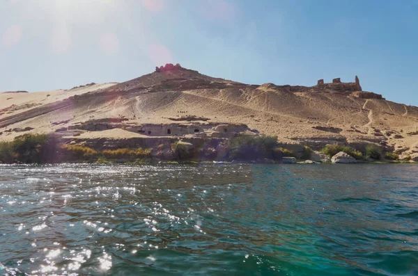Nil Nehrinin Manzaraları Onun Doğası Bir Gemi Gezisinden — Stok fotoğraf