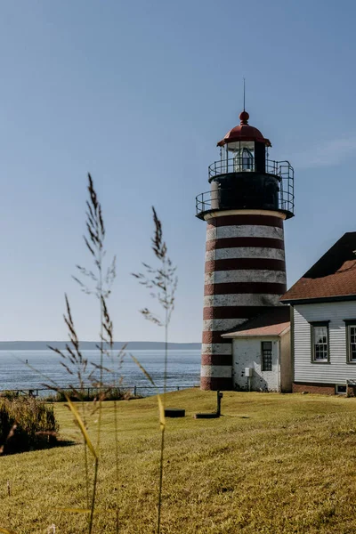 Faro Principal West Quoddy Maine Punto Más Oriental Estados Unidos — Foto de Stock