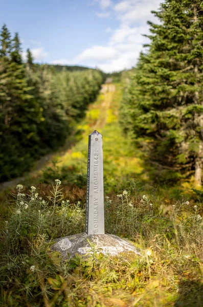 Grenzdenkmal Entlang Der Internationalen Grenze Der Usa Kanada — Stockfoto