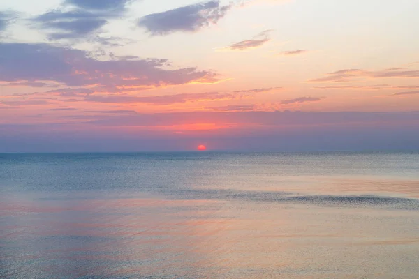 Sunset Blue Sea Waves Baltic Sea — Zdjęcie stockowe