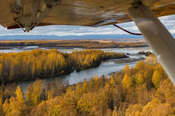 Fall Alaska Plane Ride Talkeetna — Stock Photo, Image
