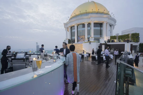 Lebua Rooftop Sky Bar Sunset Bangkok Urban Megalopolis — Stock Photo, Image