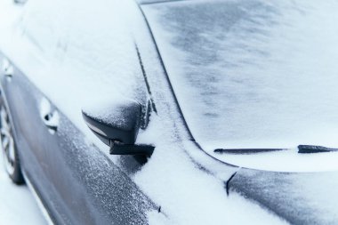car frozen in the winter on the street