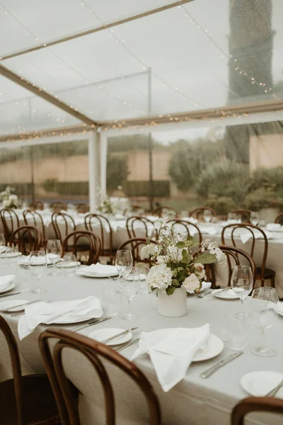 2023 Wedding decoration with long tables and green Australian natives