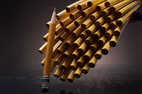 Cascading New Pencils Concert Sharpened One — Foto de Stock