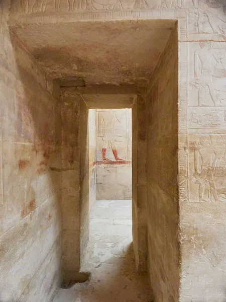 Interior Doors Temples Egypt Hieroglyphics Walls — Stock Photo, Image