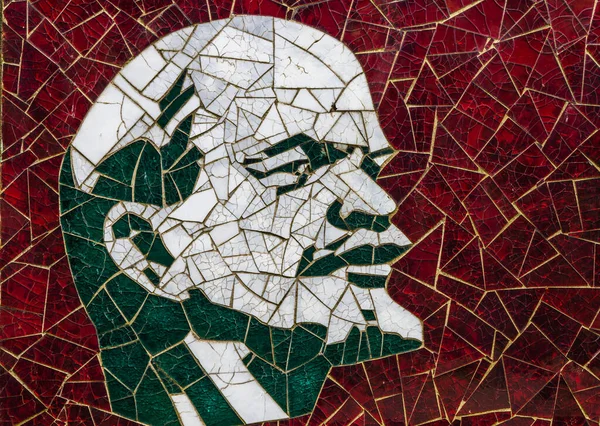 Lenin Portrait Stained Glass Druskininkai Lithuania September 2022 — Stock Photo, Image