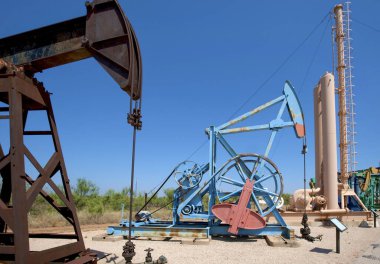 Historical oilfield equipment in Midland, Texas
