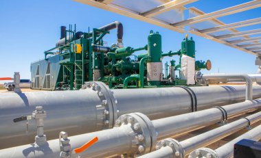 Compressors in the oil fields of Texas