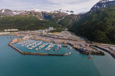 Downtown Whittier Alaska Aerial Photography clipart