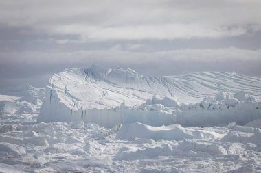 Denizde yüzen büyük buzdağları