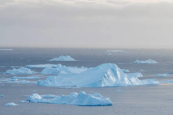 Große Eisberge Treiben Über Dem Meer — Stockfoto