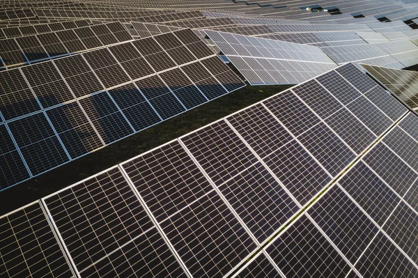 Aerial View Photovoltaic Solar Panels Large Solar Farm Maine — Stock fotografie
