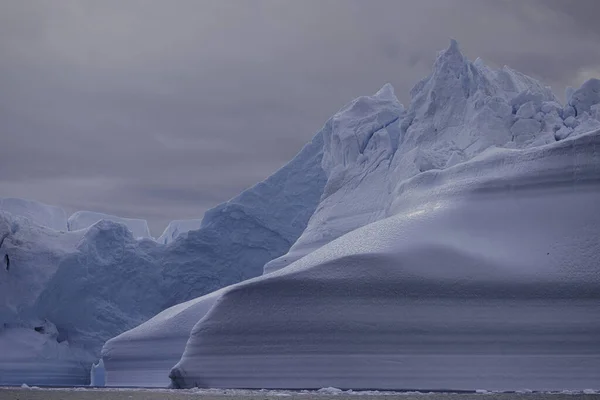 Lines Big Icebergs Floating Sea — Stockfoto
