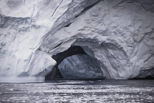 Cave Big Iceberg Floating Sea — Stockfoto