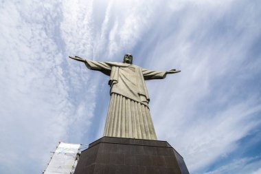 Beautiful view to Christ the Redeemer Statue in Corcovado Mountain, Rio de Janeiro, Brazil