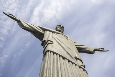 Beautiful view to Christ the Redeemer Statue in Corcovado Mountain, Rio de Janeiro, Brazil