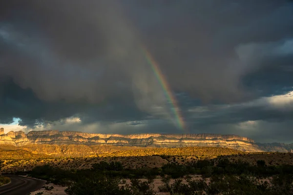 Rainbow in Storm Clouds in Big Bend National Park