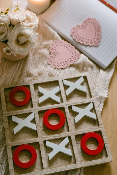 Valentine Day Tic Tac Toe Game — Stockfoto