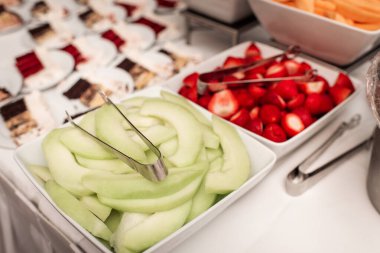 High Angle View of Fresh Fruit on Serving Plate
