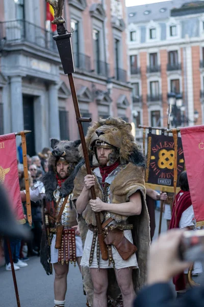 Madrid Spain January 2023 Parade Roman Troops Festival Arde Lucus — Foto de Stock